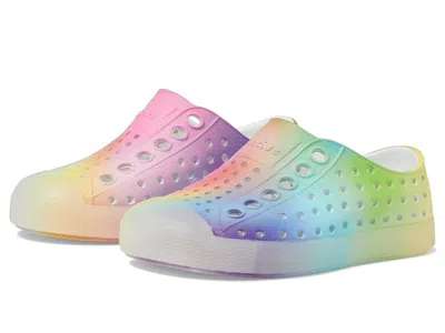 Native Shoes Jefferson Print (toddler) Kid's Shoes Shell White/translucent/rainbow Blur : 6 Toddler M, Synthetic