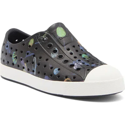 Native Shoes Jefferson Water Friendly Perforated Slip-on In Black/white/up In Space