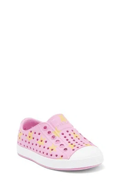 Native Shoes Jefferson Water Friendly Perforated Slip-on In Pnk/shellwhite/stars