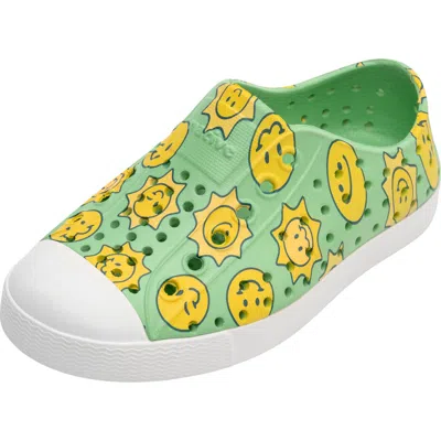Native Shoes Kids'  Jefferson Water Friendly Perforated Slip-on In Green