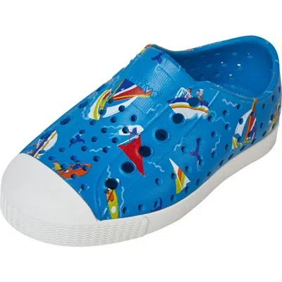 Native Shoes Jefferson Water Friendly Perforated Slip-on In Blue