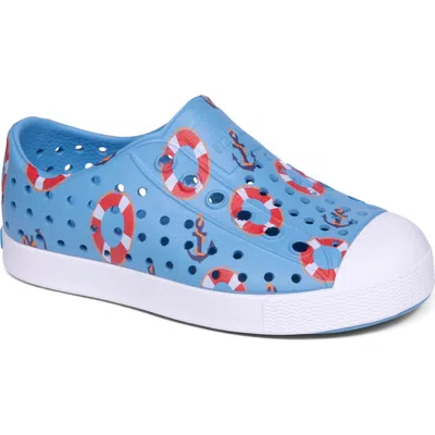 Native Shoes Jefferson Water Friendly Perforated Slip-on In Blue