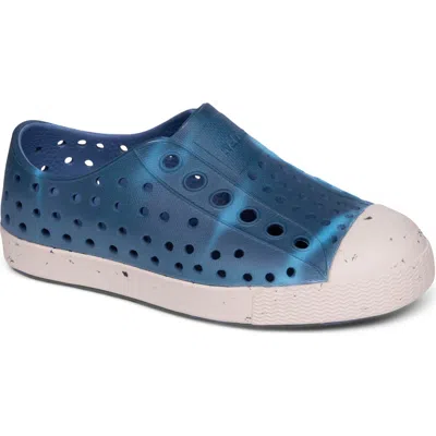 Native Shoes Kids' Jefferson Bloom Water Friendly Perforated Slip-on In Blue