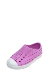 Native Shoes Kids' Jefferson Water Friendly Slip-on Sneaker In Berry Pink/ Shell White