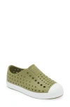 Native Shoes Kids' Jefferson Water Friendly Slip-on Sneaker In Iguagr/shlwht