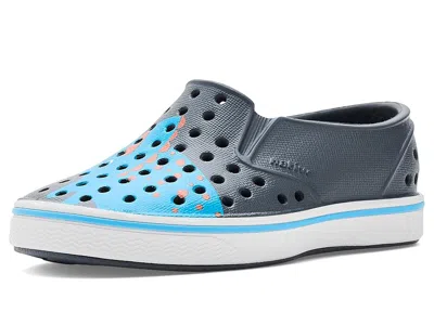 Native Shoes Miles Block (toddler) Kids Shoes Gravity Grey/shell White/dinosaur Block : 10 Toddler M, Synthetic In Blue