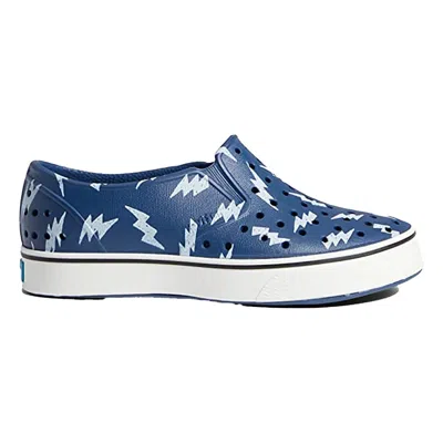 Native Shoes Kids' Miles Print Sneakersblue Slip On Casual Shoes Jzz238 In Blue