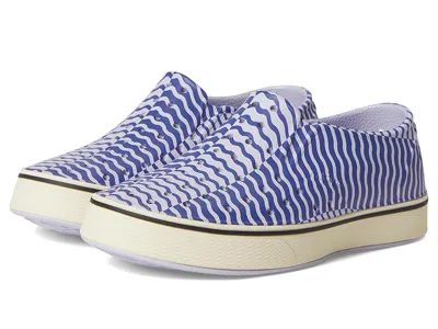 Native Shoes Miles Slip-on Sneakers (little Kid/big Kid) Kids Shoes Future Purple/bone White/ink Wiggle Stripe :  In Blue