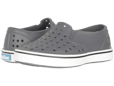 Native Shoes Miles Slip-on (toddler/little Kid) Kids Shoes Dublin Grey/shell White : 10 Toddler M, Synthetic In Gray