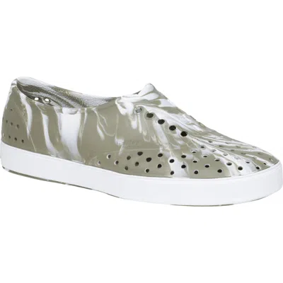 Native Shoes Miller Marbled Slip On Sneaker In Green