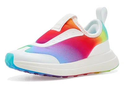 Native Shoes Robbie Dash Print (little Kid/big Kid) Kid's Shoes Shell White/shell White/rainbow : 2 Little Kid M, In Multi