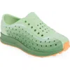 Native Shoes Kids'  Robbie Floral Water Friendly Perforated Slip-on In Fig Reen/loch Green/apricot