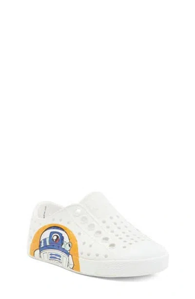 Native Shoes X Star Wars™ Kids' Jefferson Water Friendly Perforated Slip-on In Shlwht/shlwht/droidsbff