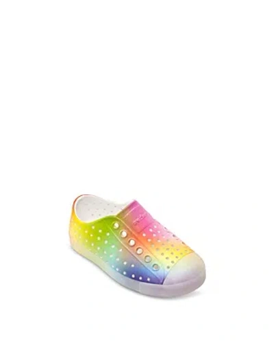 Native Kids' Unisex Jefferson Sugarlite Print Shoes - Baby, Toddler In Shell White/translucent/rainbow Blur