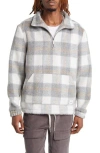 NATIVE YOUTH NATIVE YOUTH CHECK BRUSHED QUARTER ZIP PULLOVER