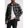 Native Youth Check Twill Overshirt In Black Check