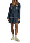 Native Youth Denver Embroidered Dress In Blue In Blue