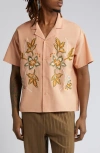 NATIVE YOUTH EMBROIDERED LINEN & COTTON CAMP SHIRT