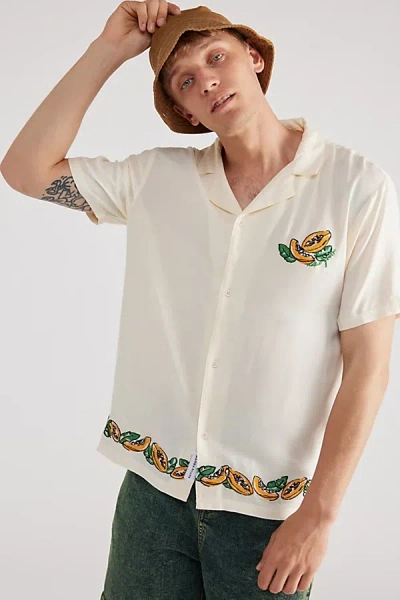 Native Youth Etaerio Fruit Embroidered Short Sleeve Shirt Top In Ivory, Men's At Urban Outfitters