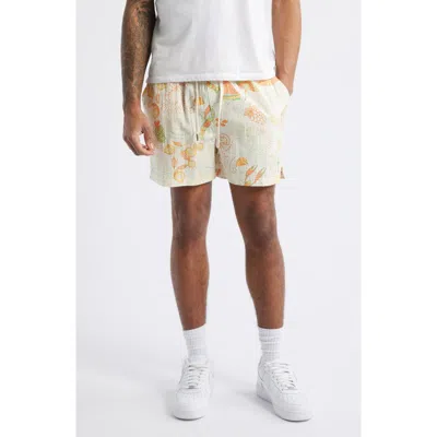 Native Youth Solstitchery Print Shorts In Off White