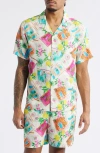 Native Youth Summerscatter Print Camp Shirt In Off White
