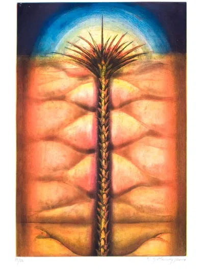 Natividad Gutiérrez ''palmera'' Engraving On Paper, 26'' X 18'' In Neutral