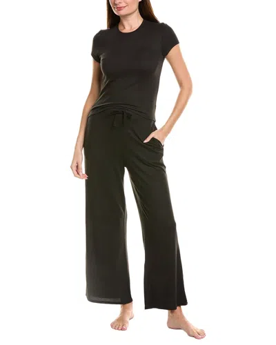 Natori 2pc Bliss Essentials Short Sleeve Pajama Set In Black