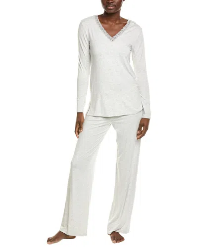 Natori 2pc Feather Essentials Pajama Set In Grey
