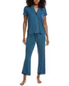 Natori 2pc Feathers Essentials Notch Pajama Set In Blue