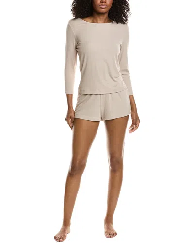 Natori 2pc Rib Essential Pajama Set In Neutral