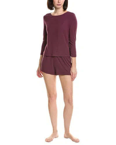 Natori 2pc Rib Essential Pajama Set In Brown