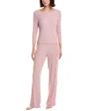 Natori 2pc Rib Essentials Pajama Set In Pink