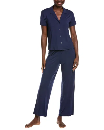 Natori 2pc Shirt & Pant Set In Blue