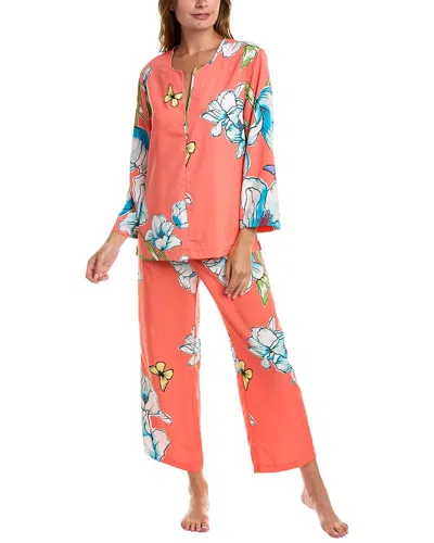 Natori 2pc Wild Poppy Pajama Set In Orange