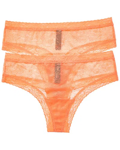 Natori 2pk Escape Thong In Orange