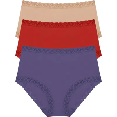 Natori 3-pack Cotton Full Briefs In Nightfall/samba/cafe