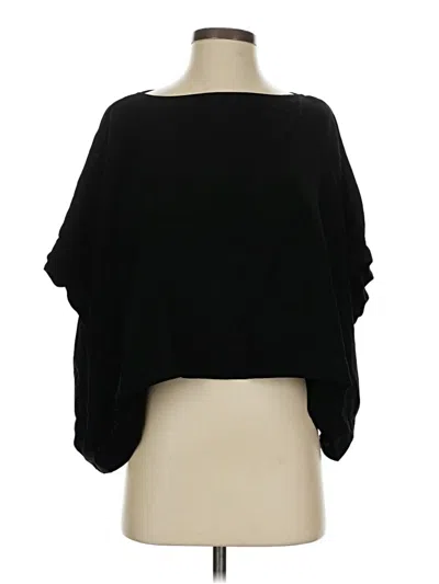 Pre-owned Natori 3/4 Sleeve Blouse In Black
