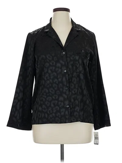Pre-owned Natori 3/4 Sleeve Blouse In Black