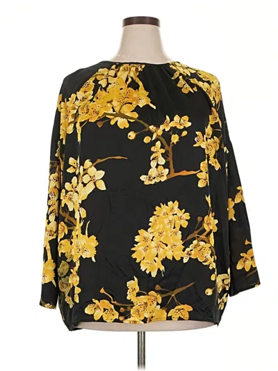 Pre-owned Natori 3/4 Sleeve Blouse In Gold