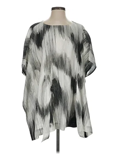 Pre-owned Natori 3/4 Sleeve Blouse In Gray