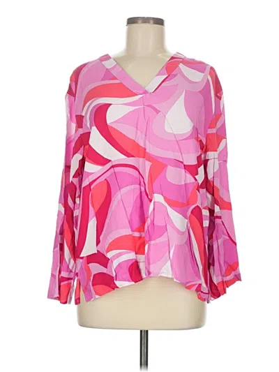 Pre-owned Natori 3/4 Sleeve T-shirt In Pink