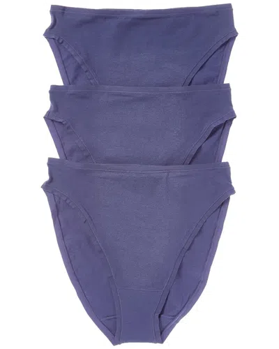 Natori 3pk Bliss Bare High Cut Brief In Blue
