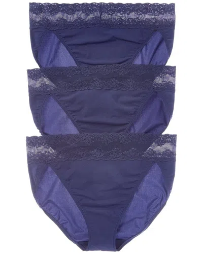 Natori 3pk Bliss Perfection French Bikini In Blue