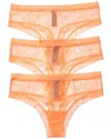 Natori 3pk Escape Thong In Orange