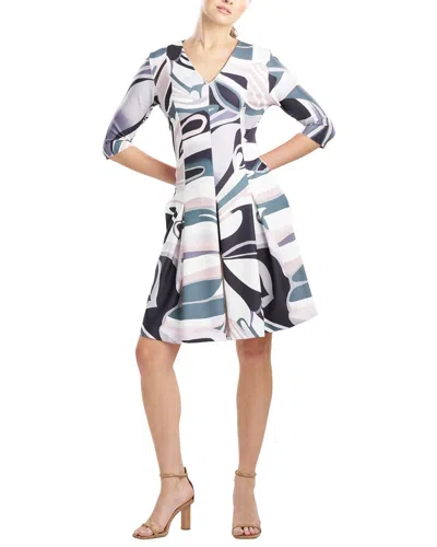Natori Abstract Pleated Dress In Brown