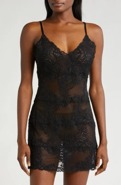 Natori Amara Lace Chemise In Black