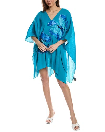 Natori Gauze Caftan With Applique In Multi