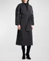 Natori Applique Tech Taffeta Trench Coat In Black