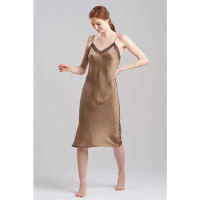 Natori Ashley Icon Gown With Lace In Light Brown