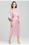 Natori Ashley Icon Robe With Lace In Pink